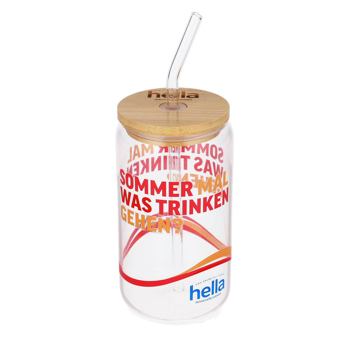 Hella Bicchiere da acqua 0,49 l  Coperchio in legno Bicchiere Cannuccia Estate Andare a bere qualcosa?