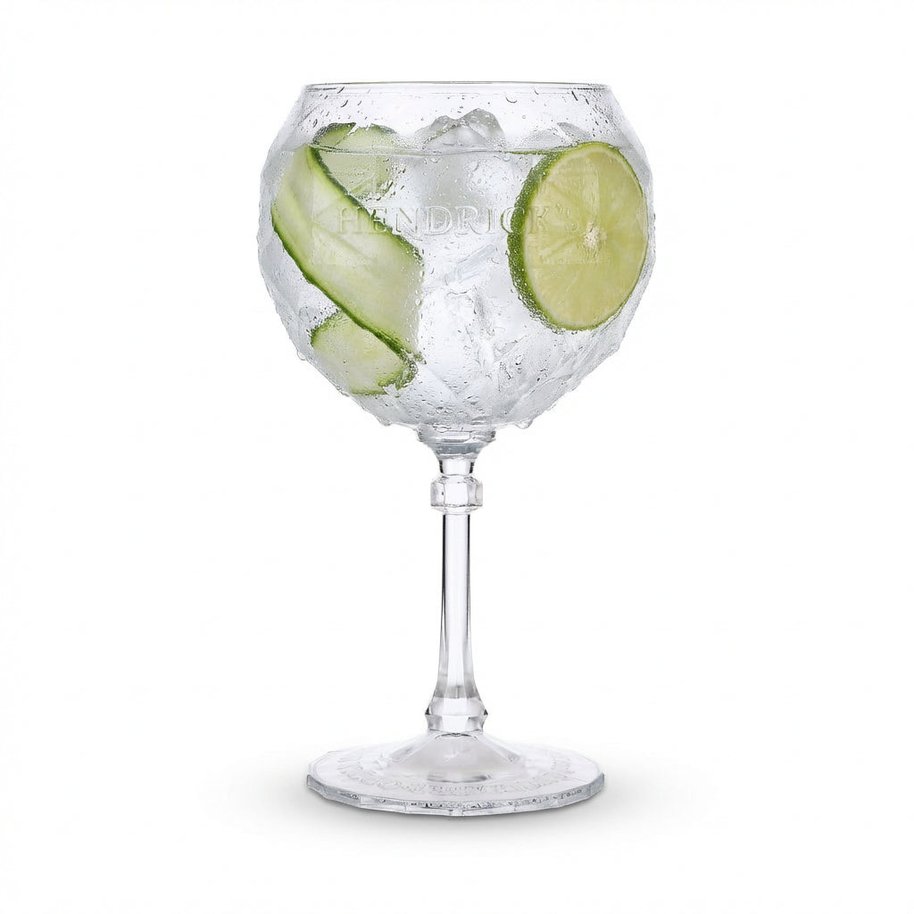 Bicchiere da gin Hendricks 0,5 l Design Bicchieri a palloncino Elegante profilo in rilievo Aperitivo