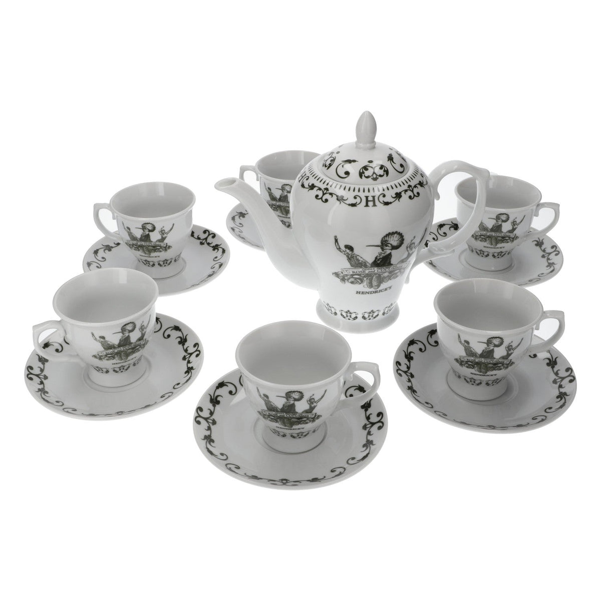 Set di porcellana Hendrick Gin composto da 13 pezzi. Servizio da tè 1,5 l Vaso per cetrioli – Vista 3