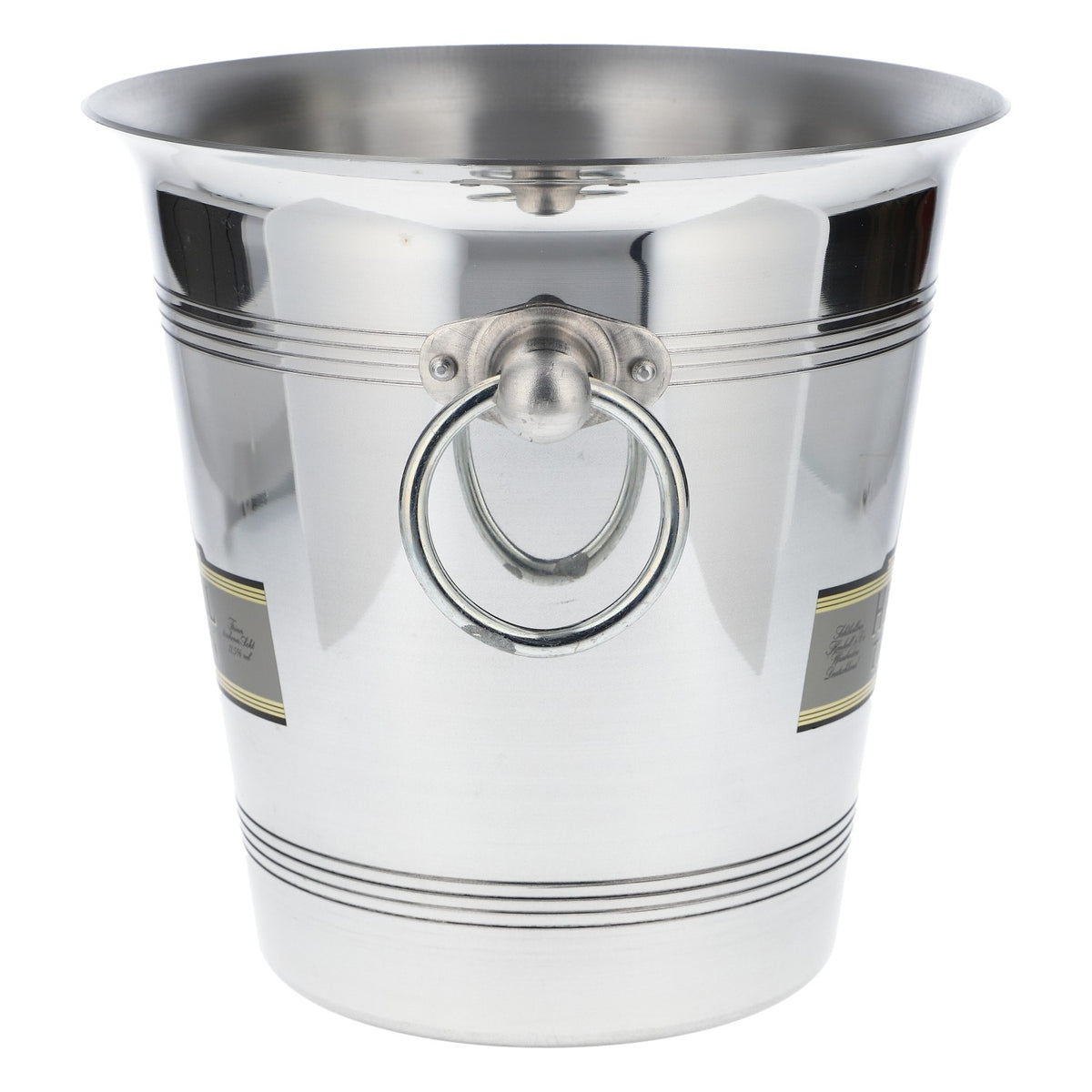 Secchiello per spumante con manico, refrigeratore per bottiglie, contenitore per cubetti di ghiaccio, manico in metallo argento – Vista 3