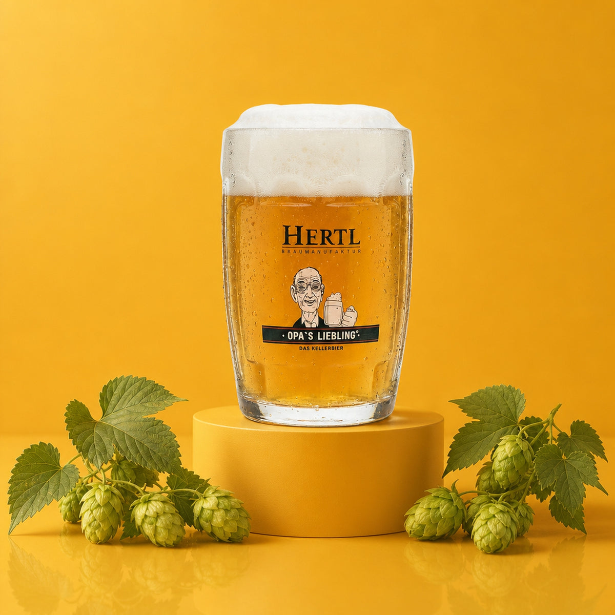 Bicchiere da birra Hertl 0,5 l boccale Opa's Liebling Kellerbier bicchieri Seidel boccali con manico – Vista 2