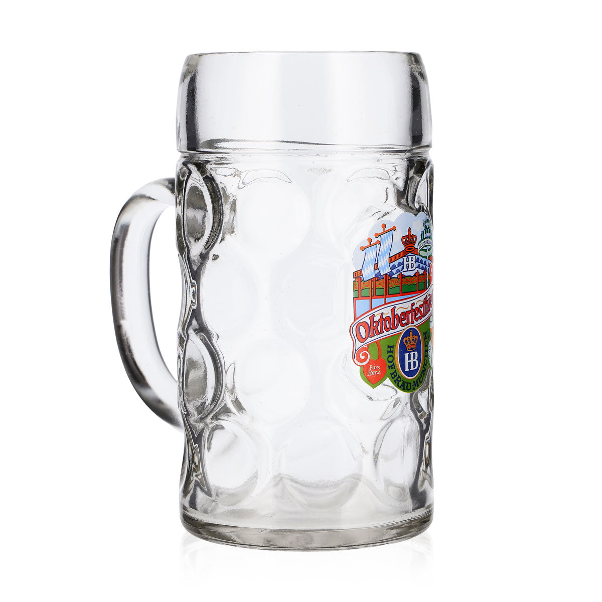 Bicchiere da birra Hofbräu di Monaco da 1 l, boccale di birra dell'Oktoberfest per il cuore – Vista 2