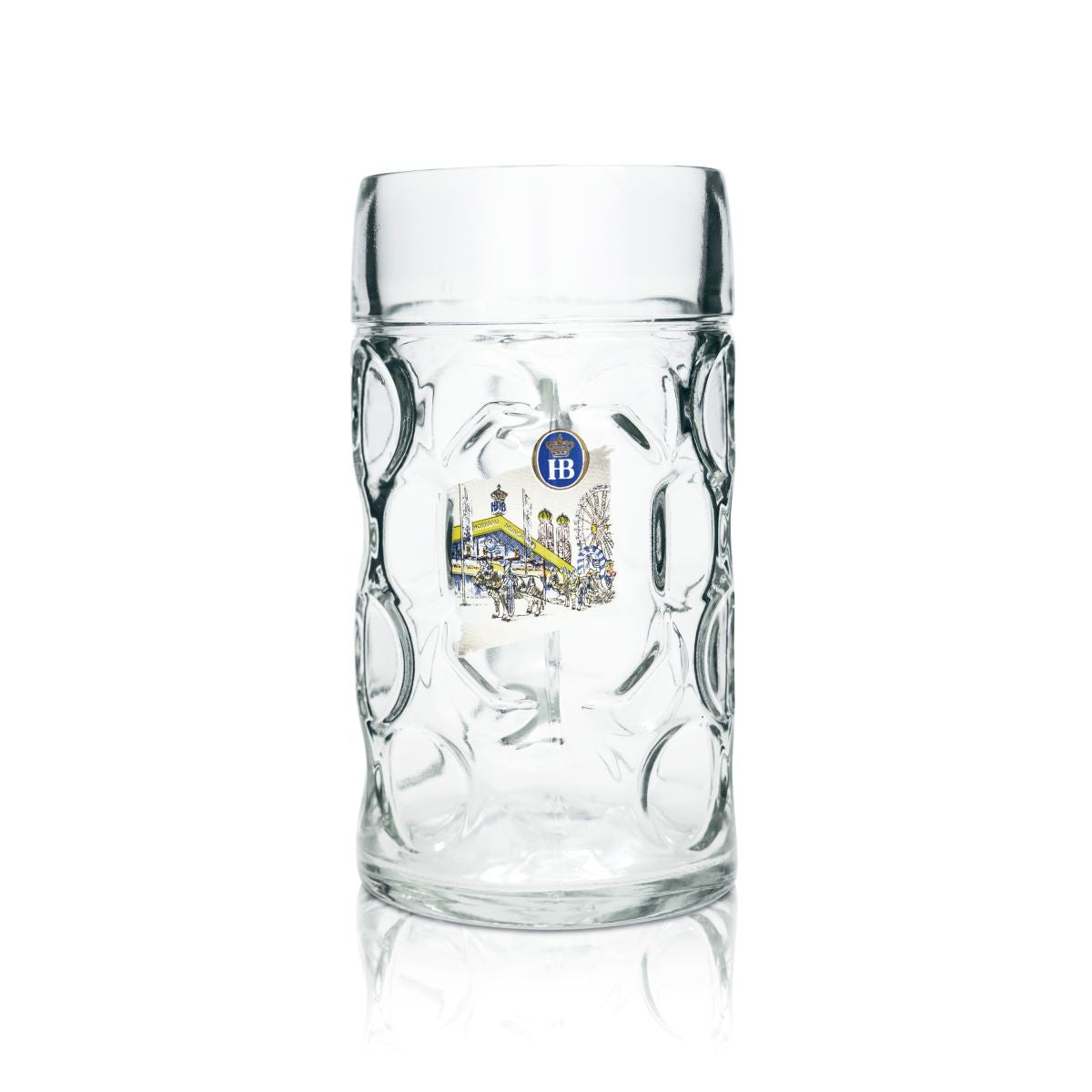 Bicchiere da birra Hofbräu München 1 l con motivo tipico delle feste popolari Stagione
