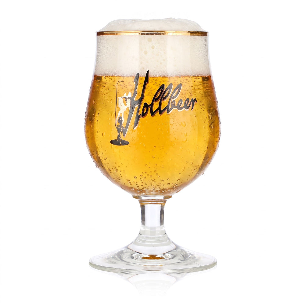 Bicchiere da birra Hollbeer da 0,2 l, a forma di coppa a tulipano con bordo dorato, Ritzenhoff