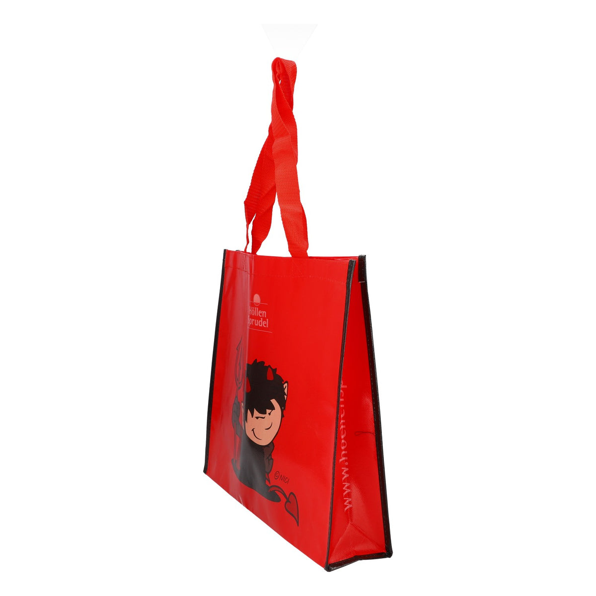 Borsa della spesa Höllensprudel Nici Devil rossa/nera in tessuto - Articoli per fan – Vista 3