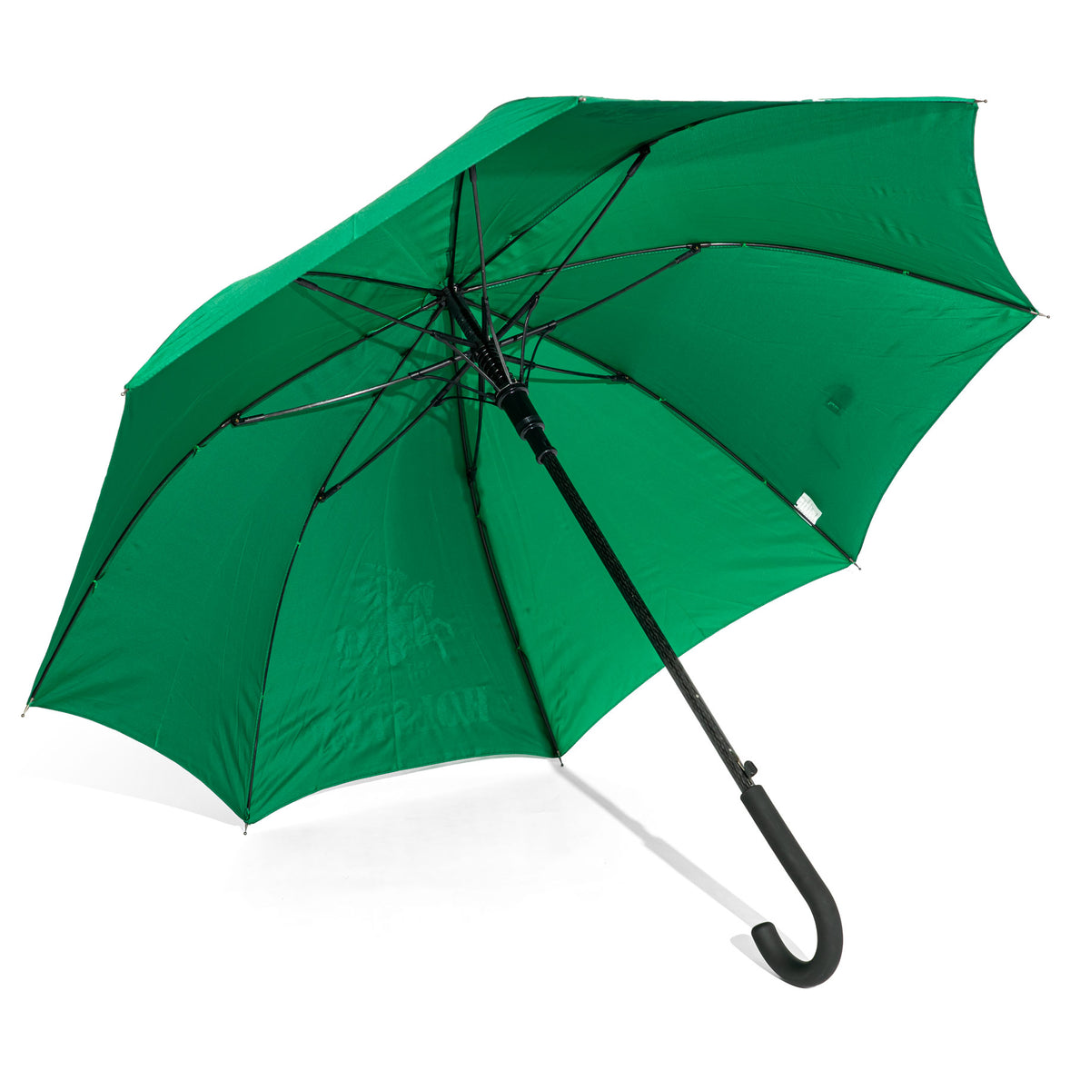 Ombrello in poliestere verde con logo Holsten, Ø 104 cm, apribile automaticamente – Vista 3