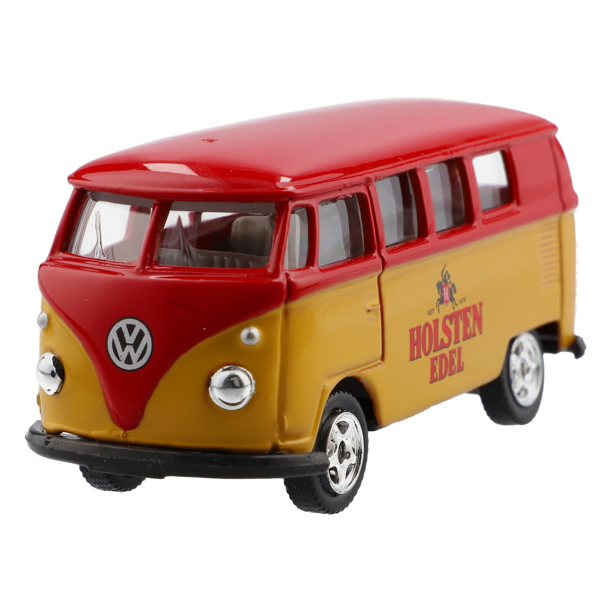 Modellino dell'auto Holsten Bier VW Bulli del 1962 in scala 1:64 Rosso/giallo – Vista 5