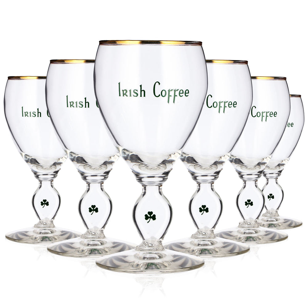 Bicchiere da whisky per Irish Coffee da 0,23 l, a forma di coppa, con logo verde, in plastica Durabor