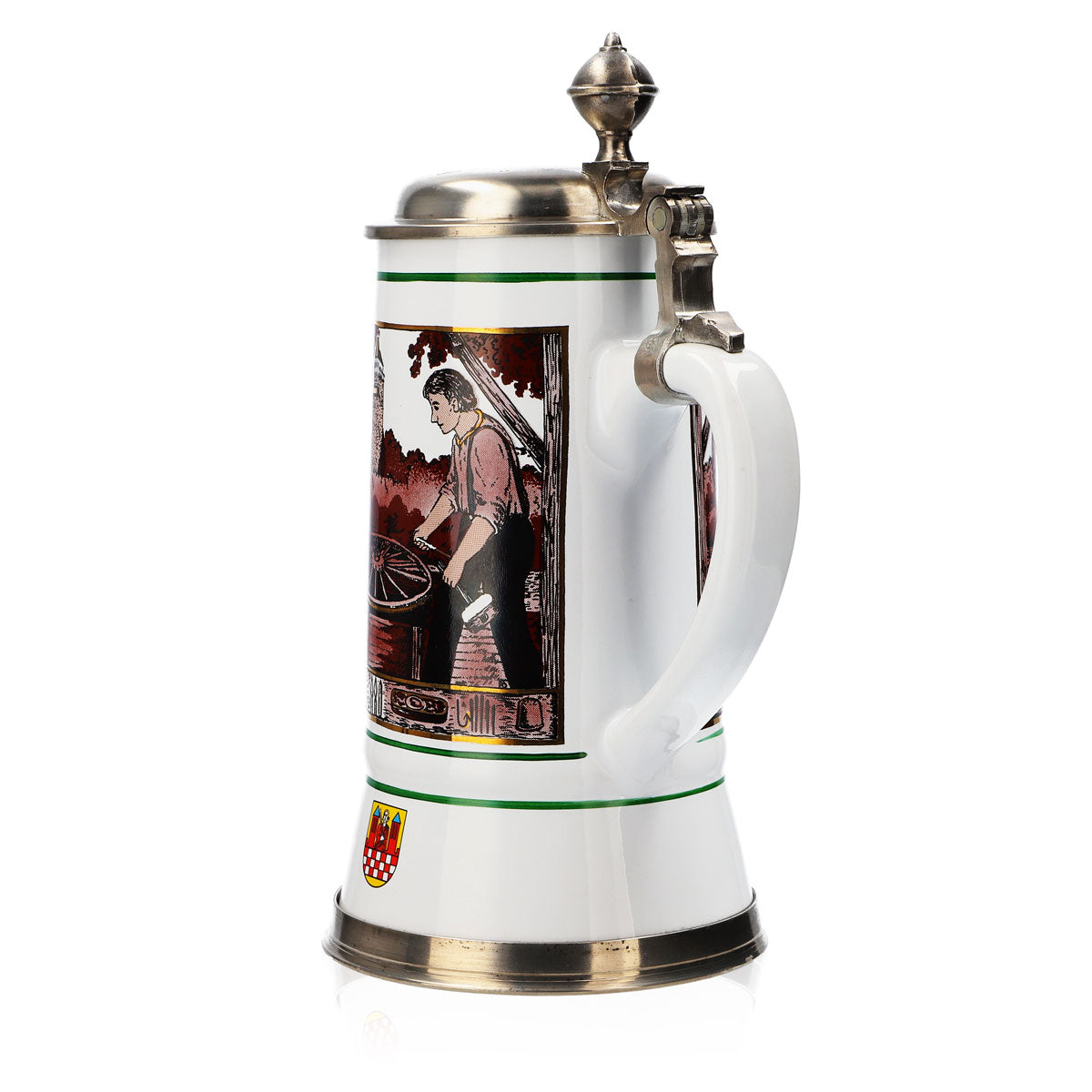 Bicchiere da birra Iserlohner, boccale annuale 1996, boccale in ceramica con coperchio in peltro, 1,09 l – Vista 4