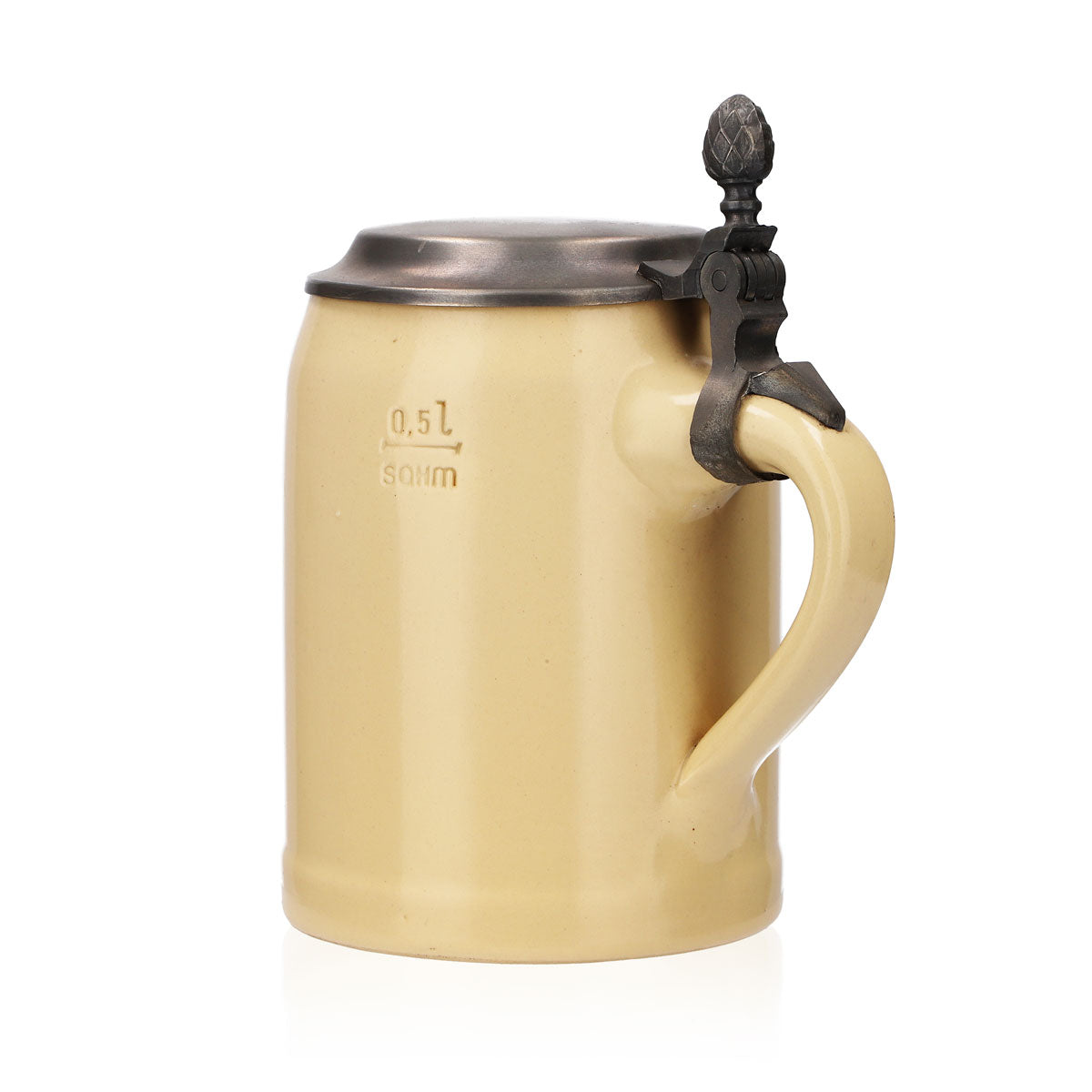 Bicchiere da birra Iserlohner in ceramica smaltata con coperchio in peltro 0,63 l Bicchiere naturalmente Iserloh – Vista 4