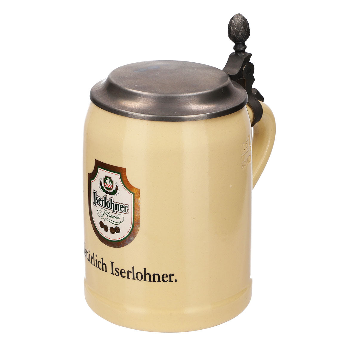 Bicchiere da birra Iserlohner in ceramica smaltata con coperchio in peltro 0,63 l Bicchiere naturalmente Iserloh – Vista 6