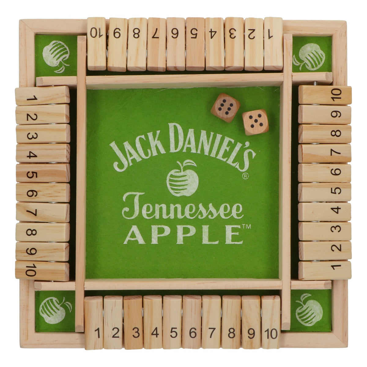 Jack Daniels Whiskey Gioco da tavolo Serata di giochi Amici Shut the Box Verde mela