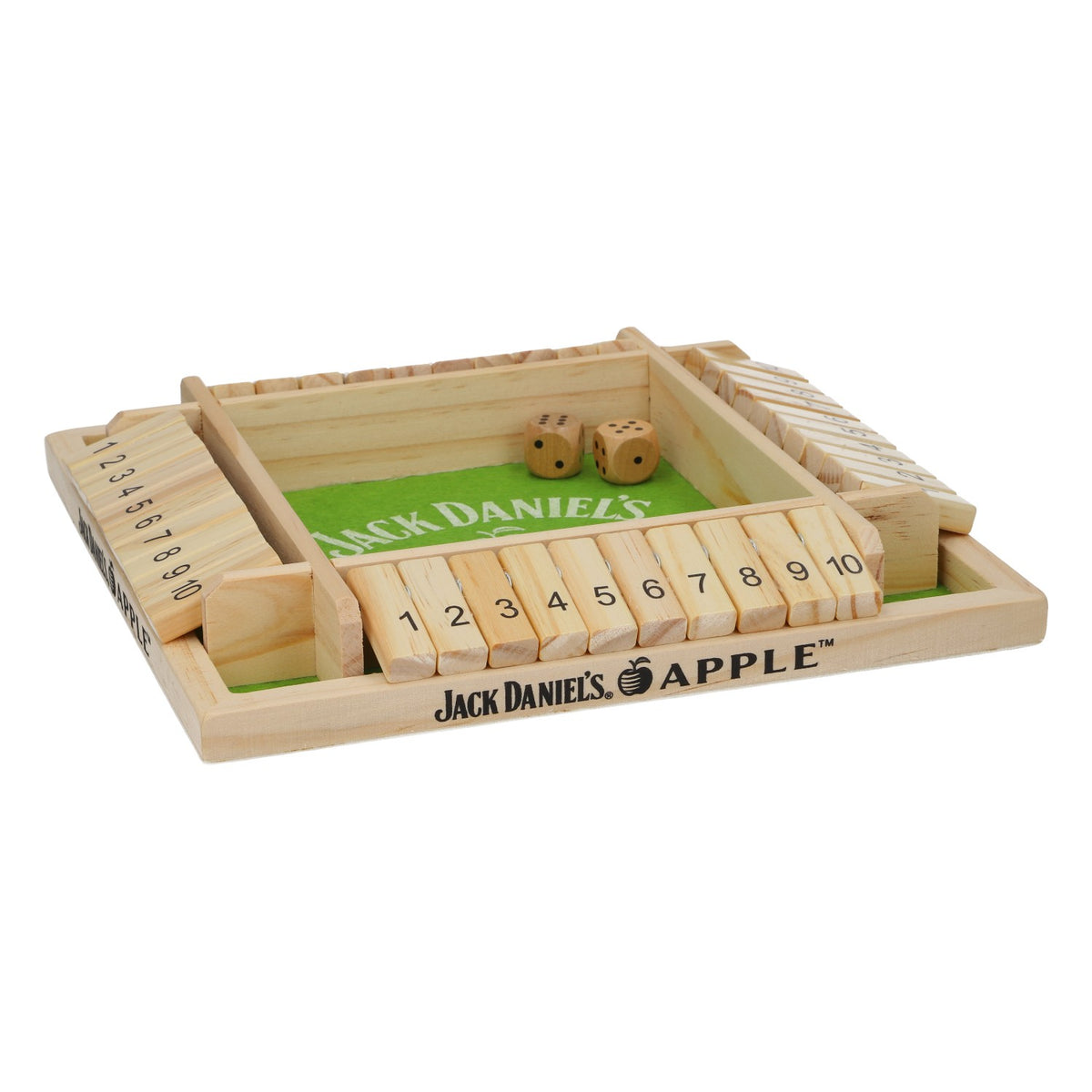 Jack Daniels Whiskey Gioco da tavolo Serata di giochi Amici Shut the Box Verde mela – Vista 2