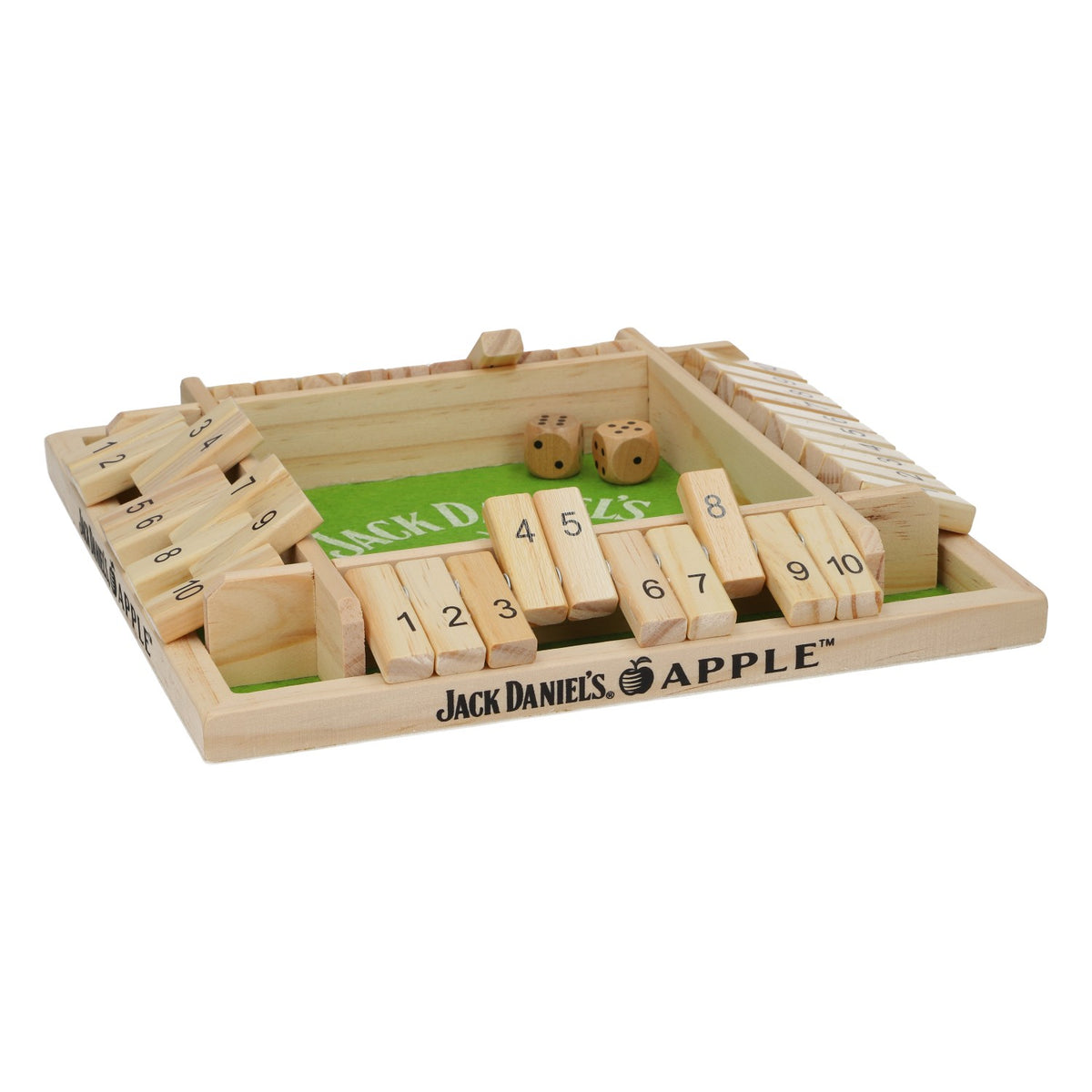 Jack Daniels Whiskey Gioco da tavolo Serata di giochi Amici Shut the Box Verde mela – Vista 3