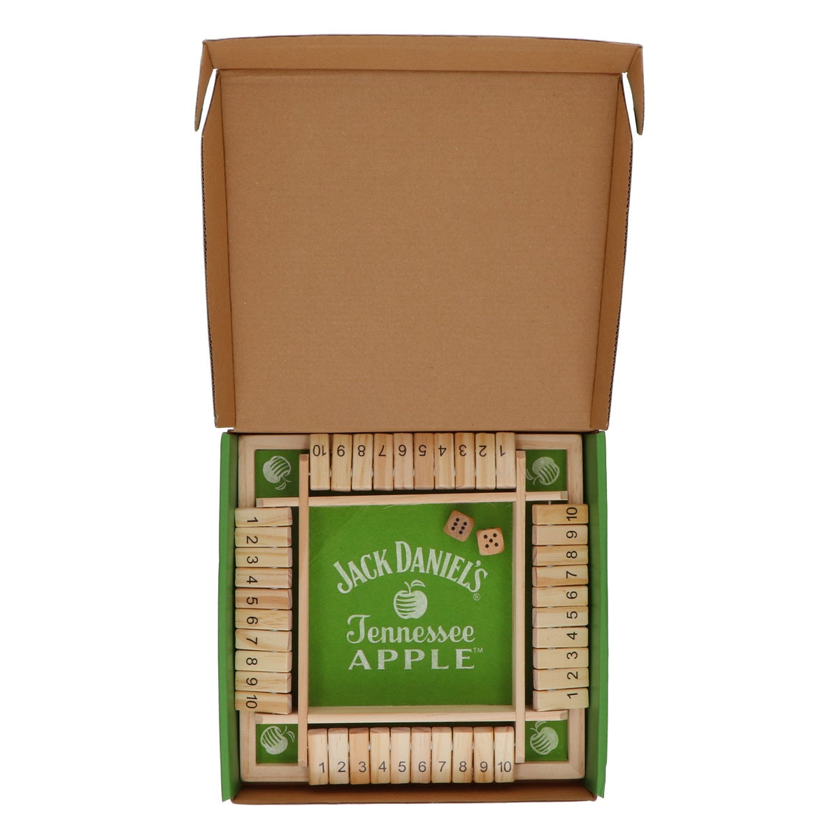 Jack Daniels Whiskey Gioco da tavolo Serata di giochi Amici Shut the Box Verde mela – Vista 5