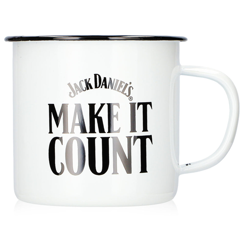 Bicchiere da whisky Jack Daniels da 0,54 l con la scritta "MAKE IT COUNT", bianco