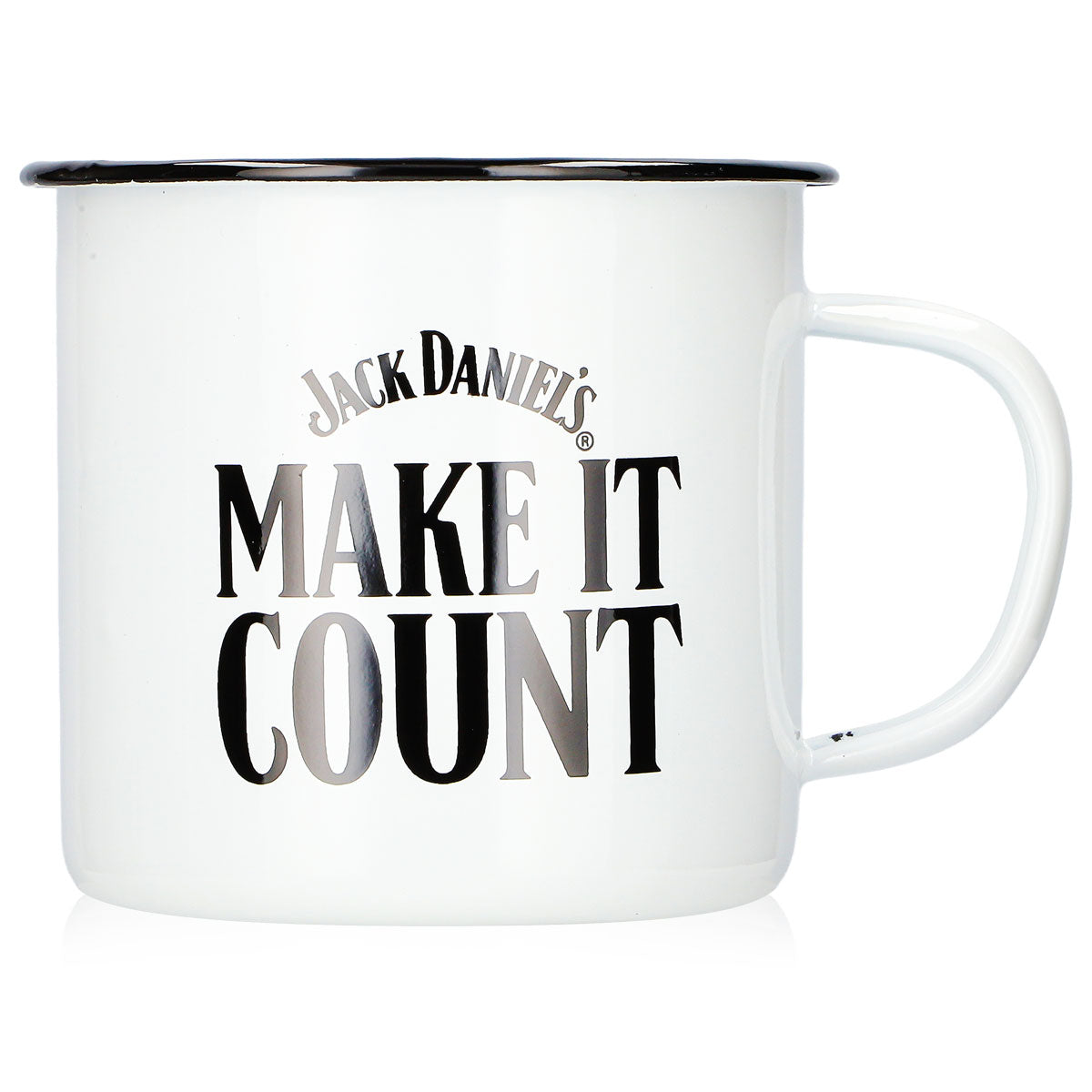 Bicchiere da whisky Jack Daniels da 0,54 l con la scritta "MAKE IT COUNT", bianco