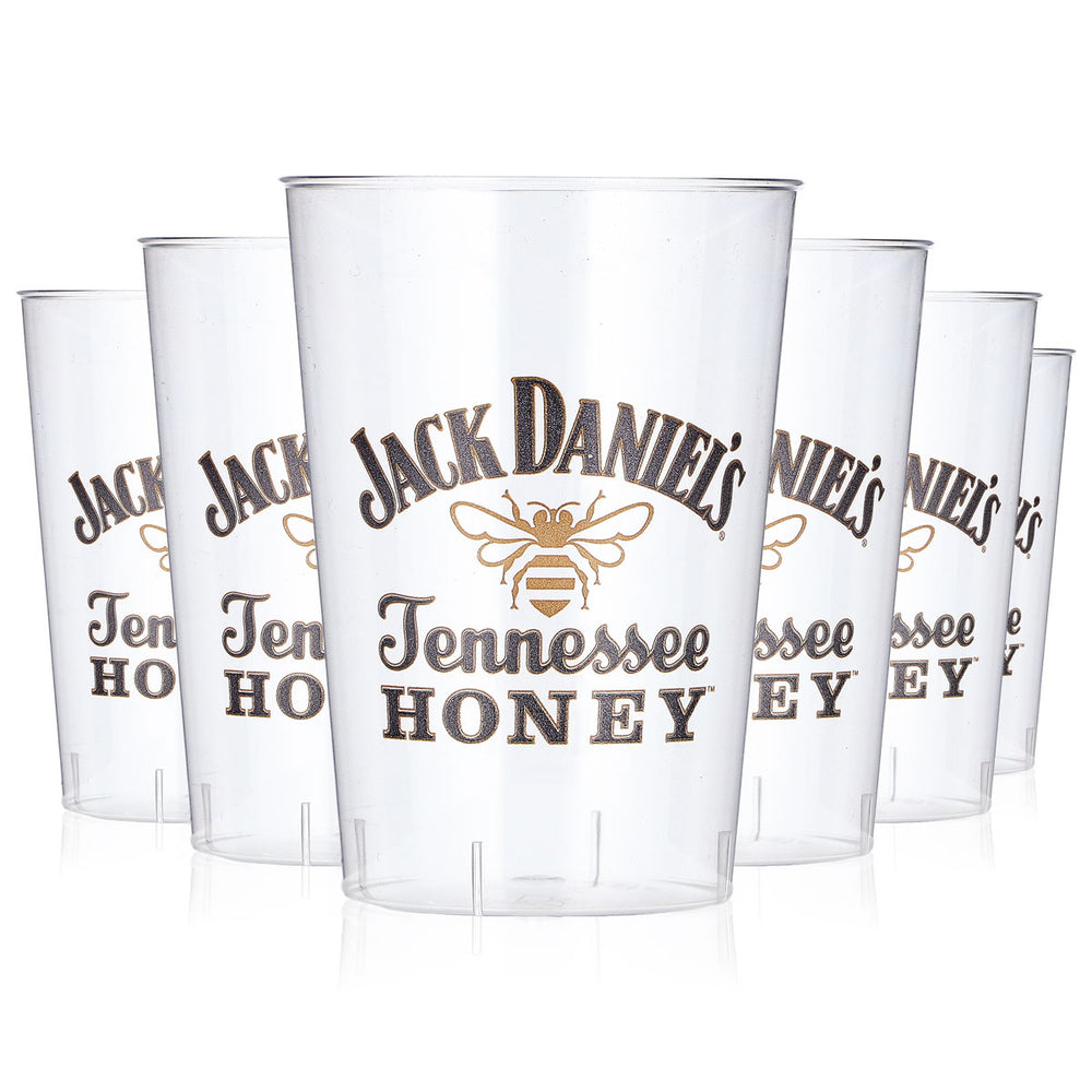 Bicchieri da whisky Jack Daniels, confezione da 40 pezzi, 0,1 l, con logo Honey, bicchieri monouso in plastica