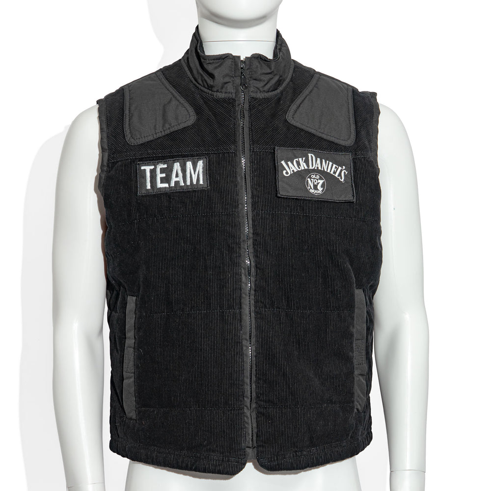 Bicchiere da whisky Jack Daniels, taglia M, gilet in tessuto misto da whisky, con logo quadrato sul petto