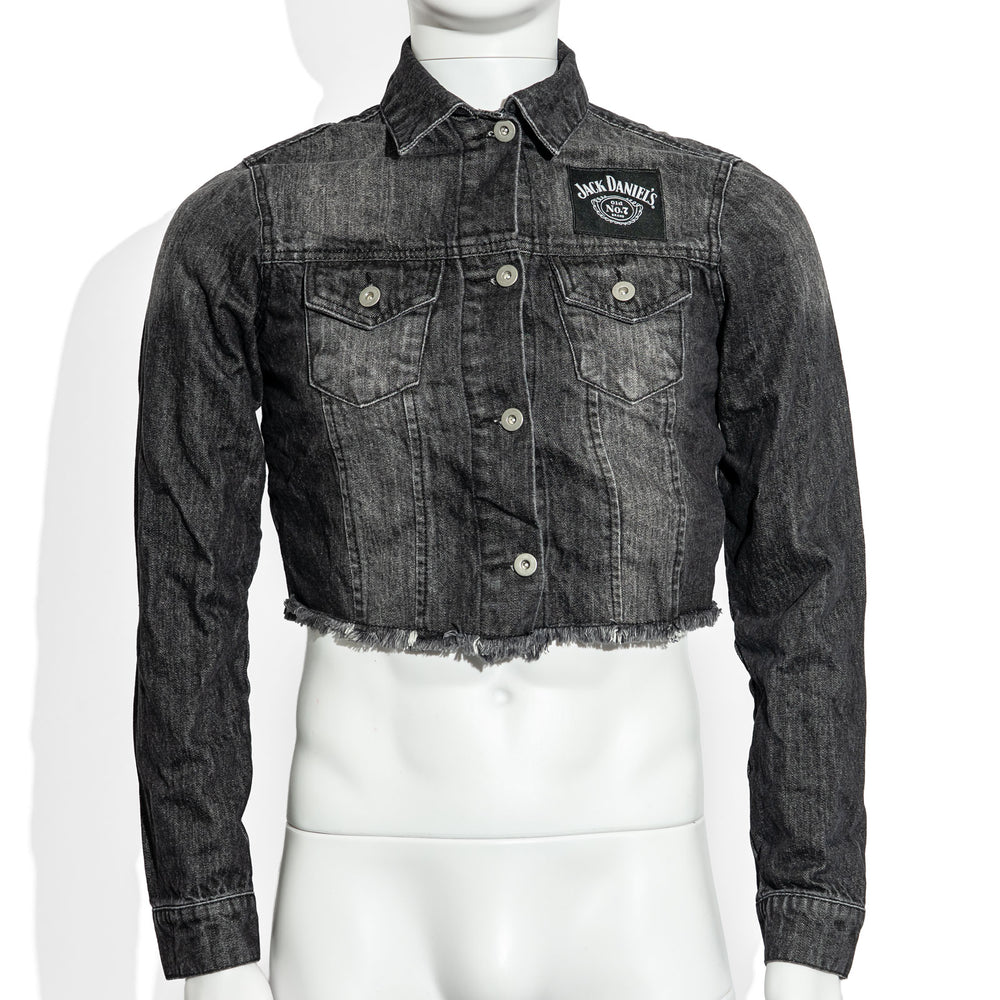 Jack Daniels, bicchiere da whisky con LED, taglia M, tessuto misto, giacca corta in jeans stile "Girly" n. 7