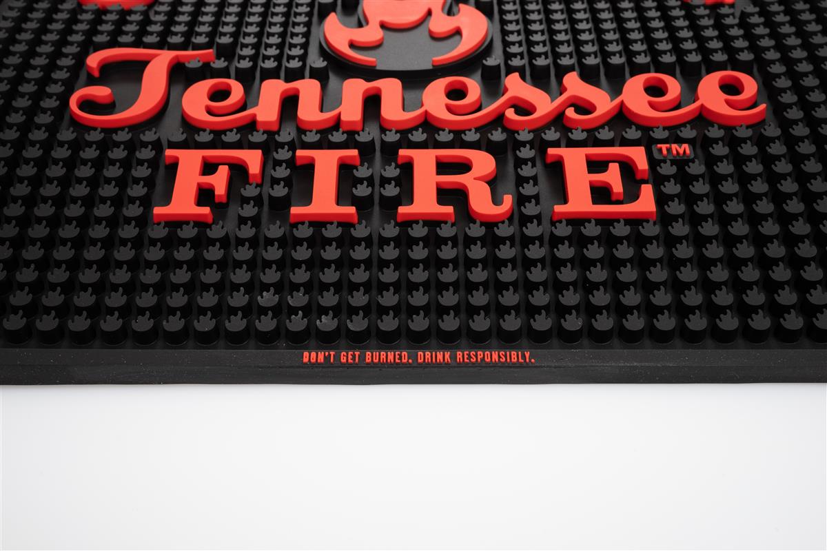 Jack Daniels Whisky Tappetino da bar Tappetino scolapiatti Accessori da bar Fire Quadrato rosso – Vista 3