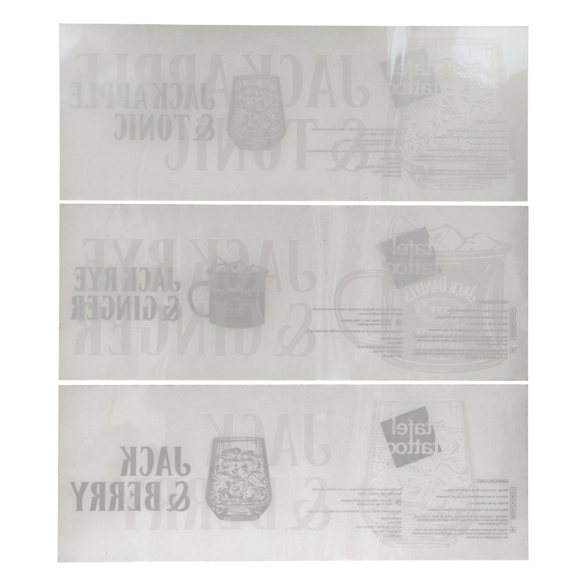 Tatuaggio da tavola Jack Daniels Whisky 40x15 cm "Jack & Berry" + bicchiere – Vista 2
