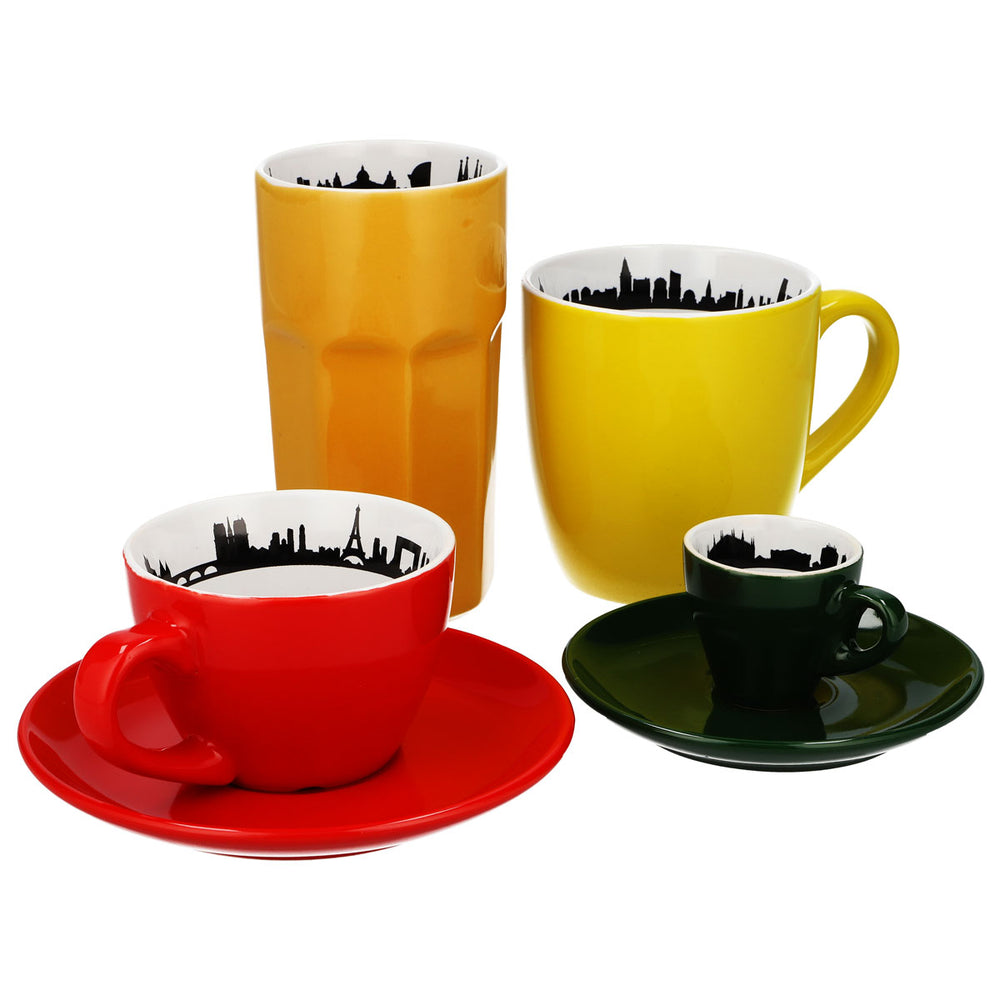 Set di tazze da caffè Jacobs in vetro, design internazionale, tazze in ceramica