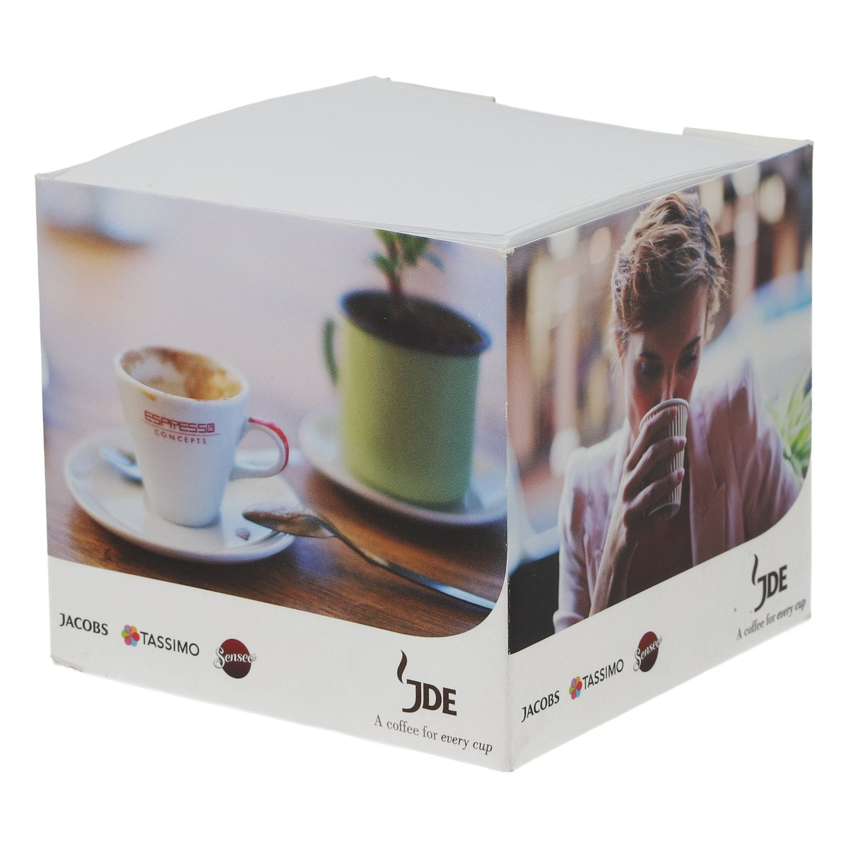 Jacobs Kaffee - Blocco note da ufficio con 300 fogli 9x9x8 in bianco – Vista 2