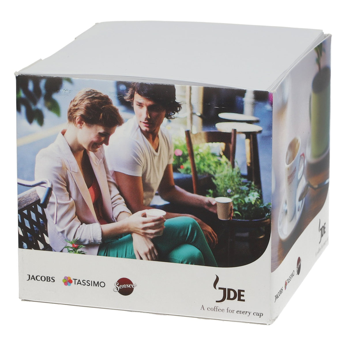 Jacobs Kaffee - Blocco note da ufficio con 300 fogli 9x9x8 in bianco – Vista 3