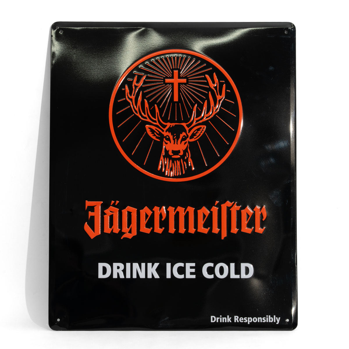 Jägermeister Targhetta in metallo Targhetta da parete 50x40 cm Targhetta pubblicitaria Decorazione da bar Merch B-WARE