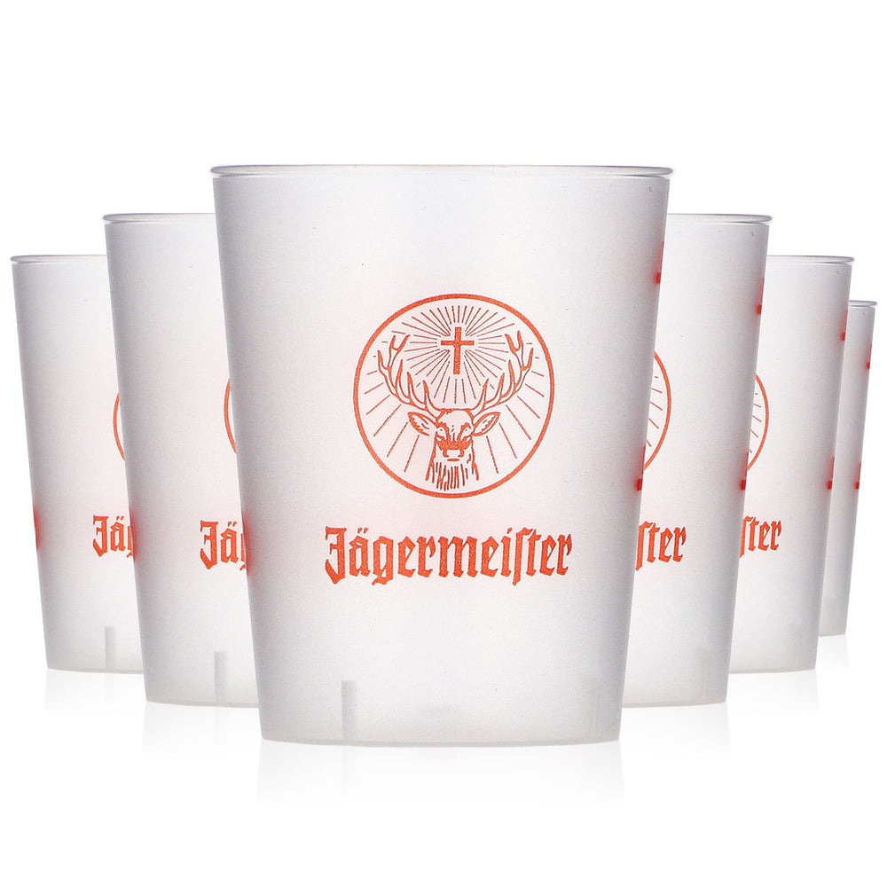 Liquore Jägermeister, bicchierini in plastica da 2 cl/4 cl, confezione da 50 pezzi, bicchierini da shot arancioni, Kölsch