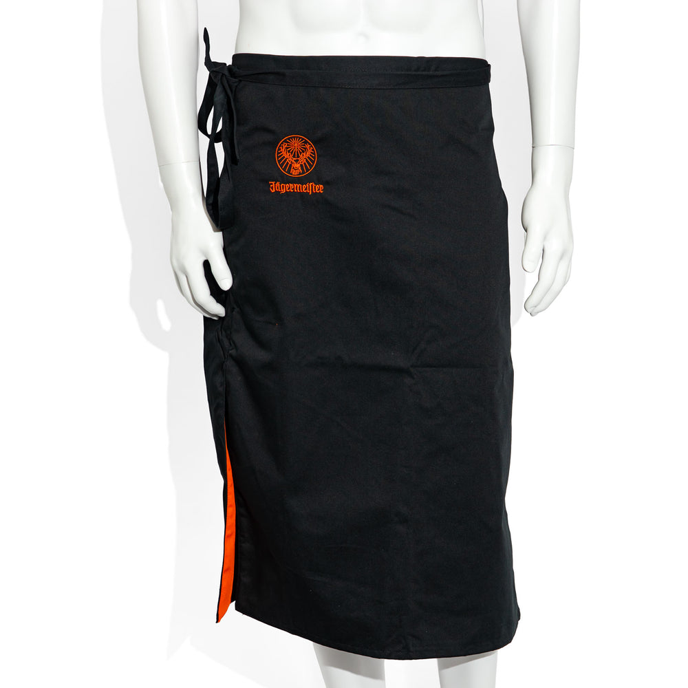 Grembiule da bistrot in vetro con logo Jägermeister, a strisce arancioni, lungo