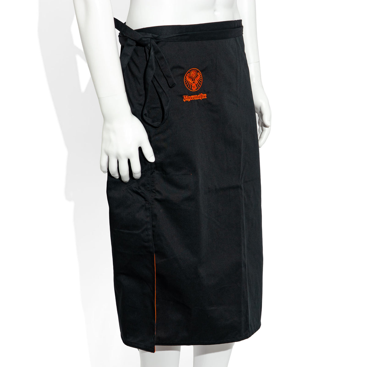 Grembiule da bistrot in vetro con logo Jägermeister, a strisce arancioni, lungo – Vista 2