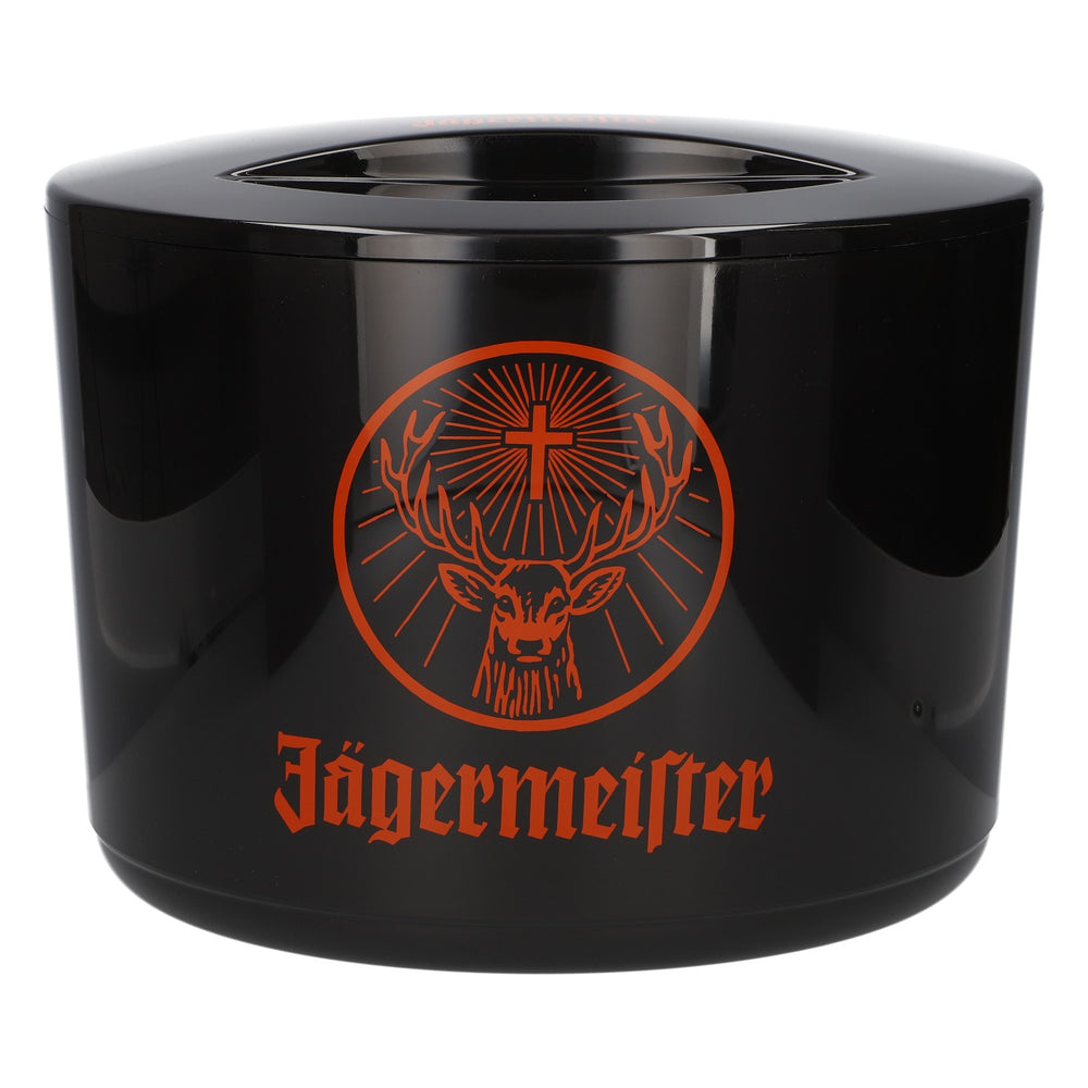 Jägermeister Liquore, secchiello per ghiaccio da 10 l con logo arancione, nuovo, in plastica nera