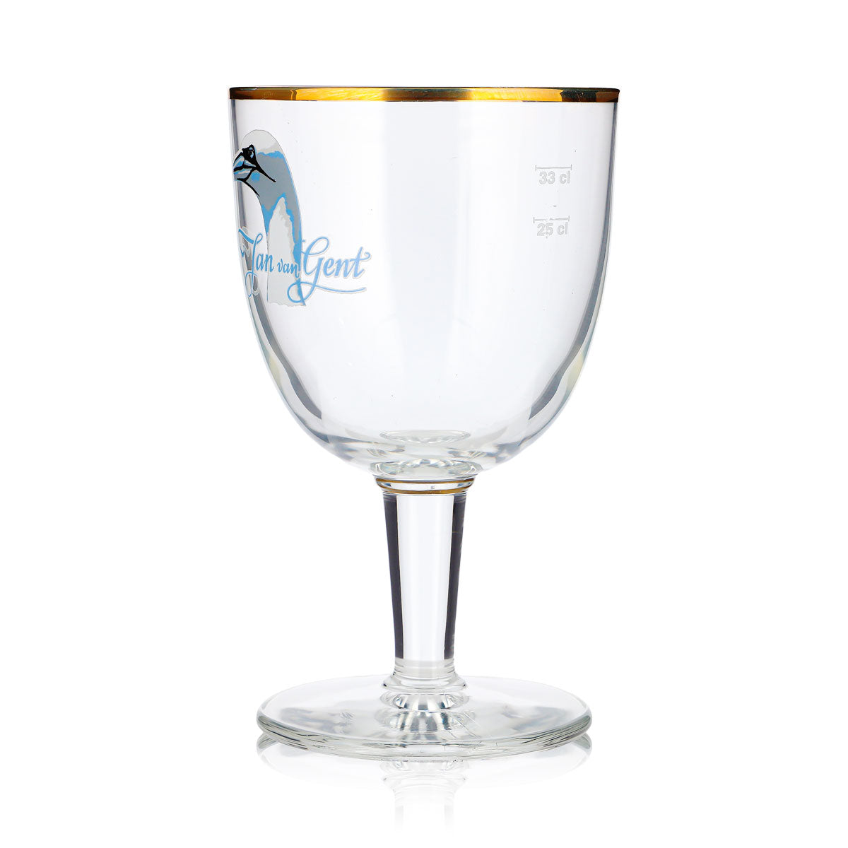 Bicchiere da birra Jan van Gent da 0,33 l, a forma di coppa, con bordo dorato – Vista 5