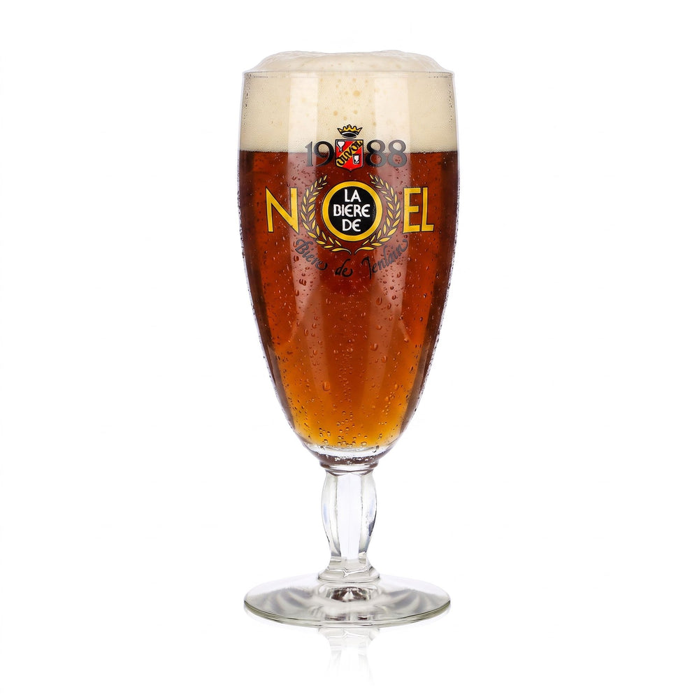 Bicchiere da birra Jenlain, calice da 0,25 l, modello Tulip Noel 1988, con stelo squadrato