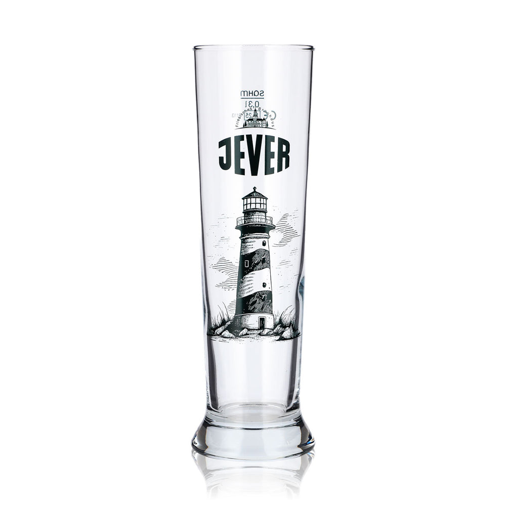 Bicchiere da birra Jever da 0,3 l, bicchiere da birra di frumento, bicchiere da birra di frumento Leuchtturm Sahm, bicchiere da birra di frumento con lievito