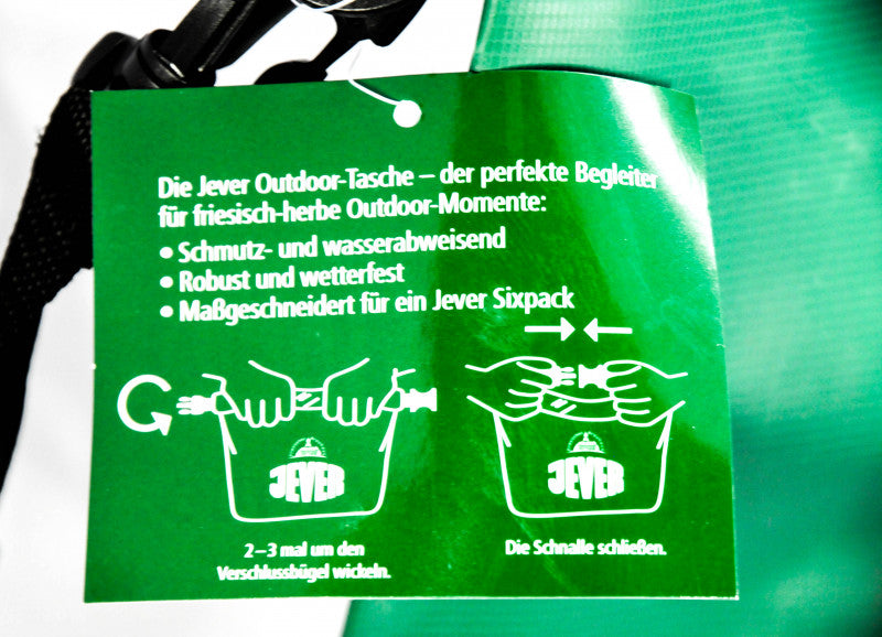 Borsa per birra Jever, borsa da esterno, resistente alle intemperie, verde, dry bag, tracolla – Vista 2