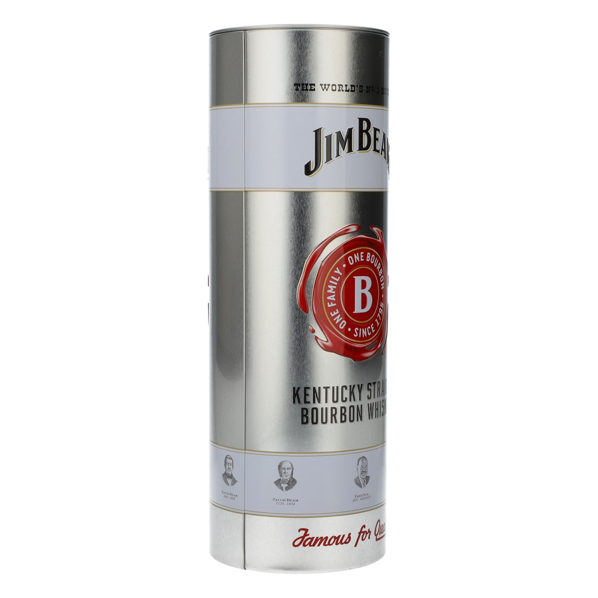 Jim Beam Whisky Lattina Decorativa Decorazione Rotonda Argento – Vista 2