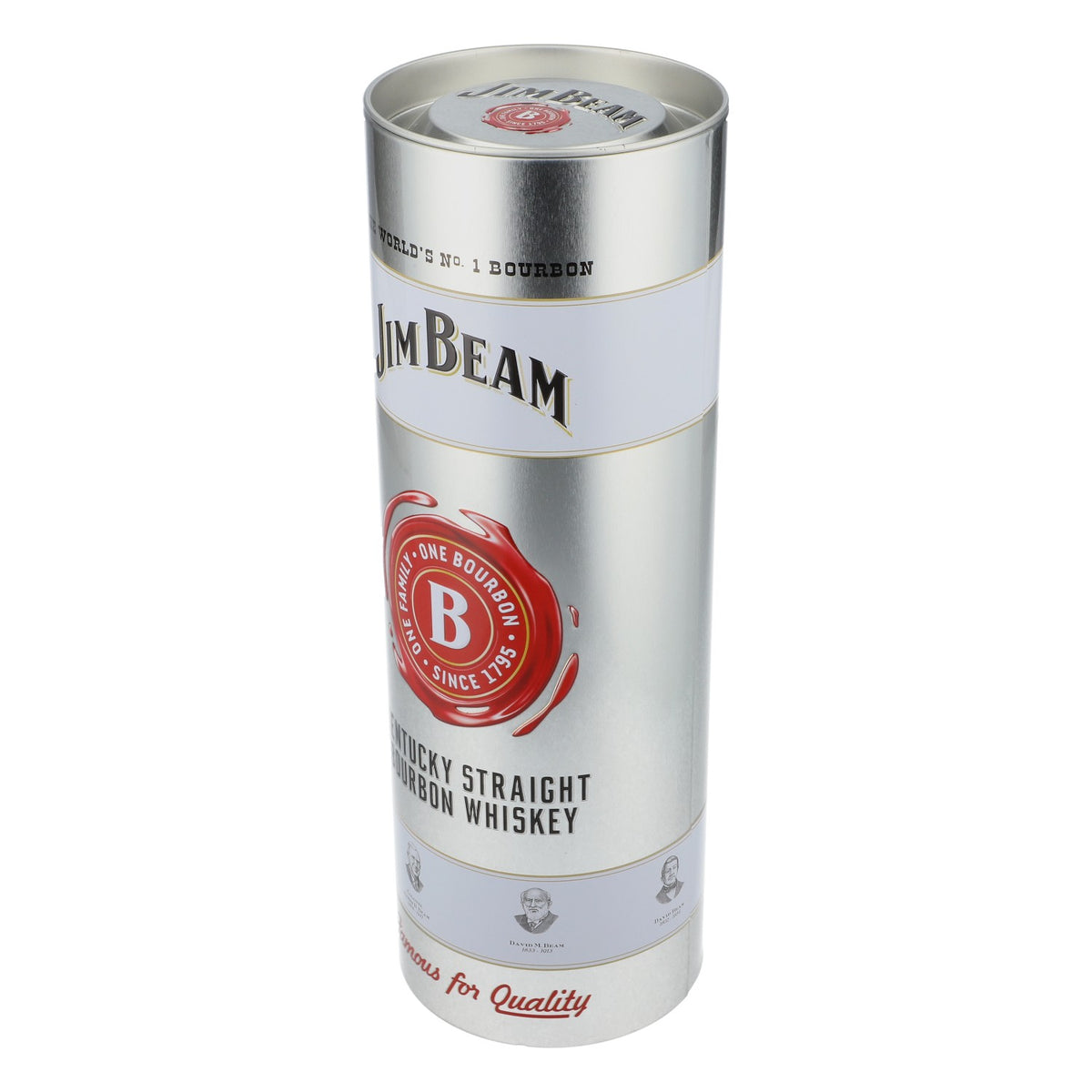 Jim Beam Whisky Lattina Decorativa Decorazione Rotonda Argento – Vista 5
