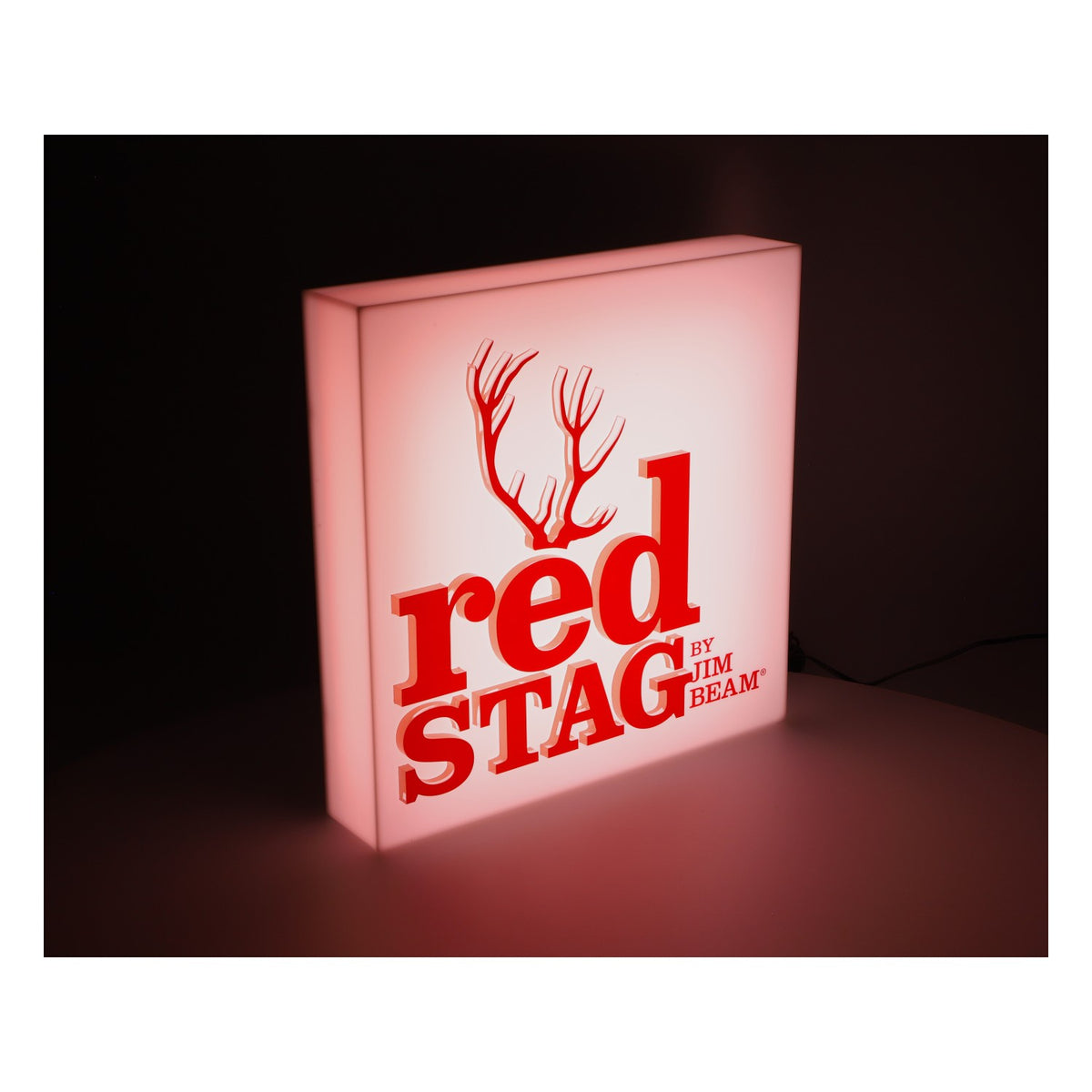 Insegna luminosa a LED Jim Beam Whisky 30x30 cm "Red Stag"