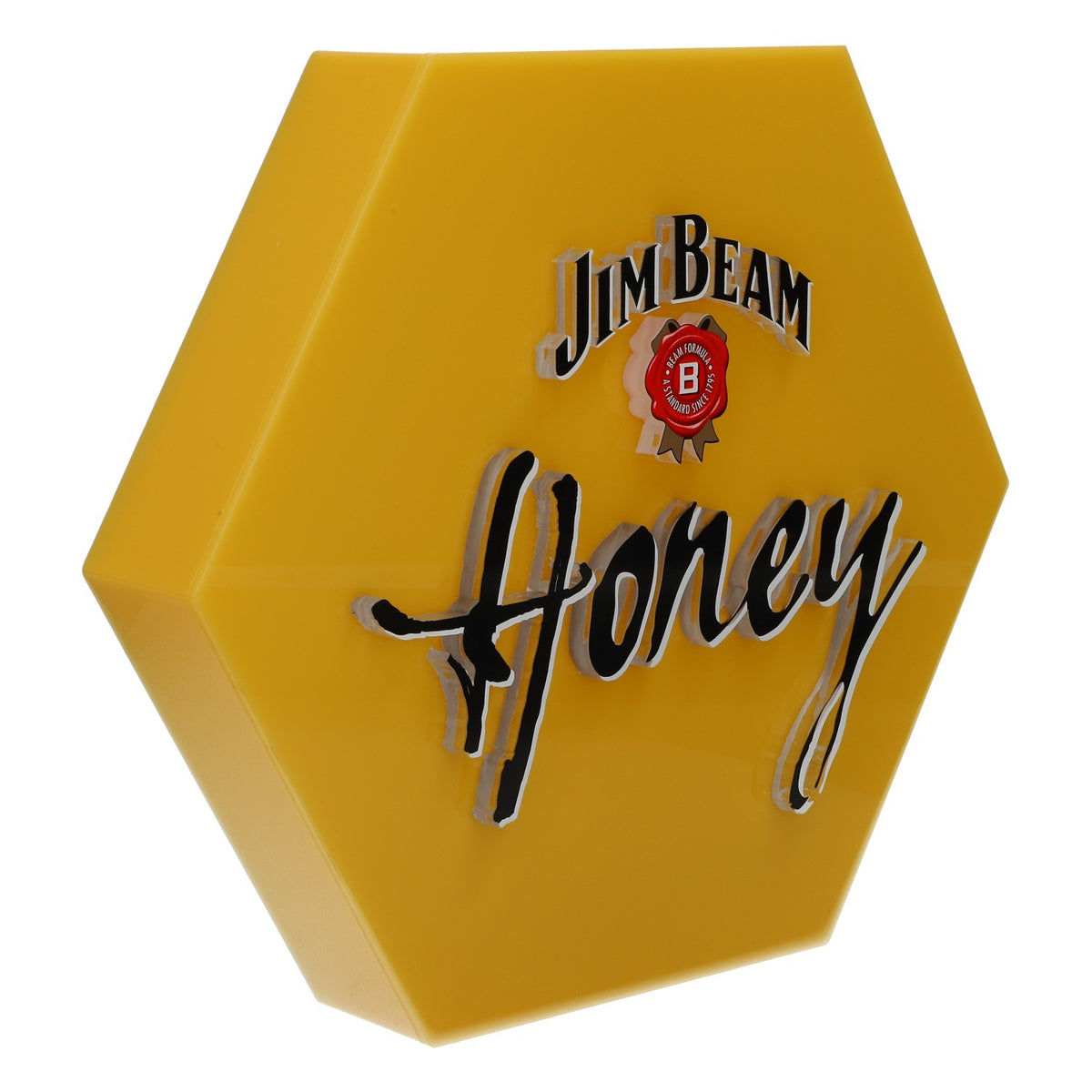 Insegna luminosa a LED Jim Beam Whisky Insegna luminosa esagonale "Honey" Giallo – Vista 3