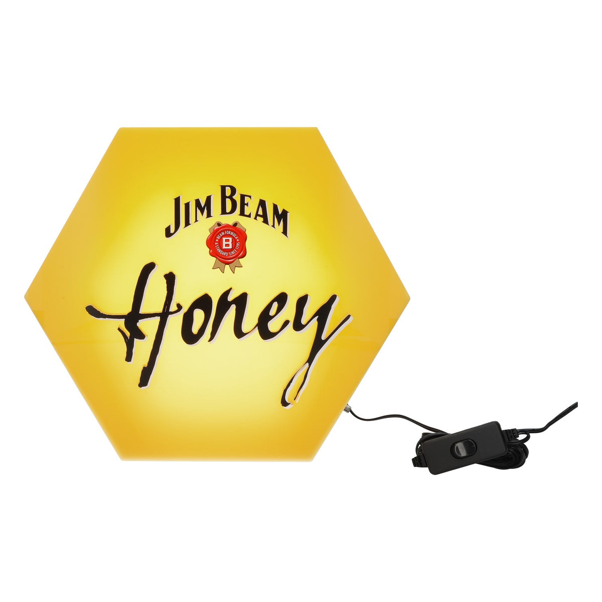 Insegna luminosa a LED Jim Beam Whisky Insegna luminosa esagonale "Honey" Giallo – Vista 5
