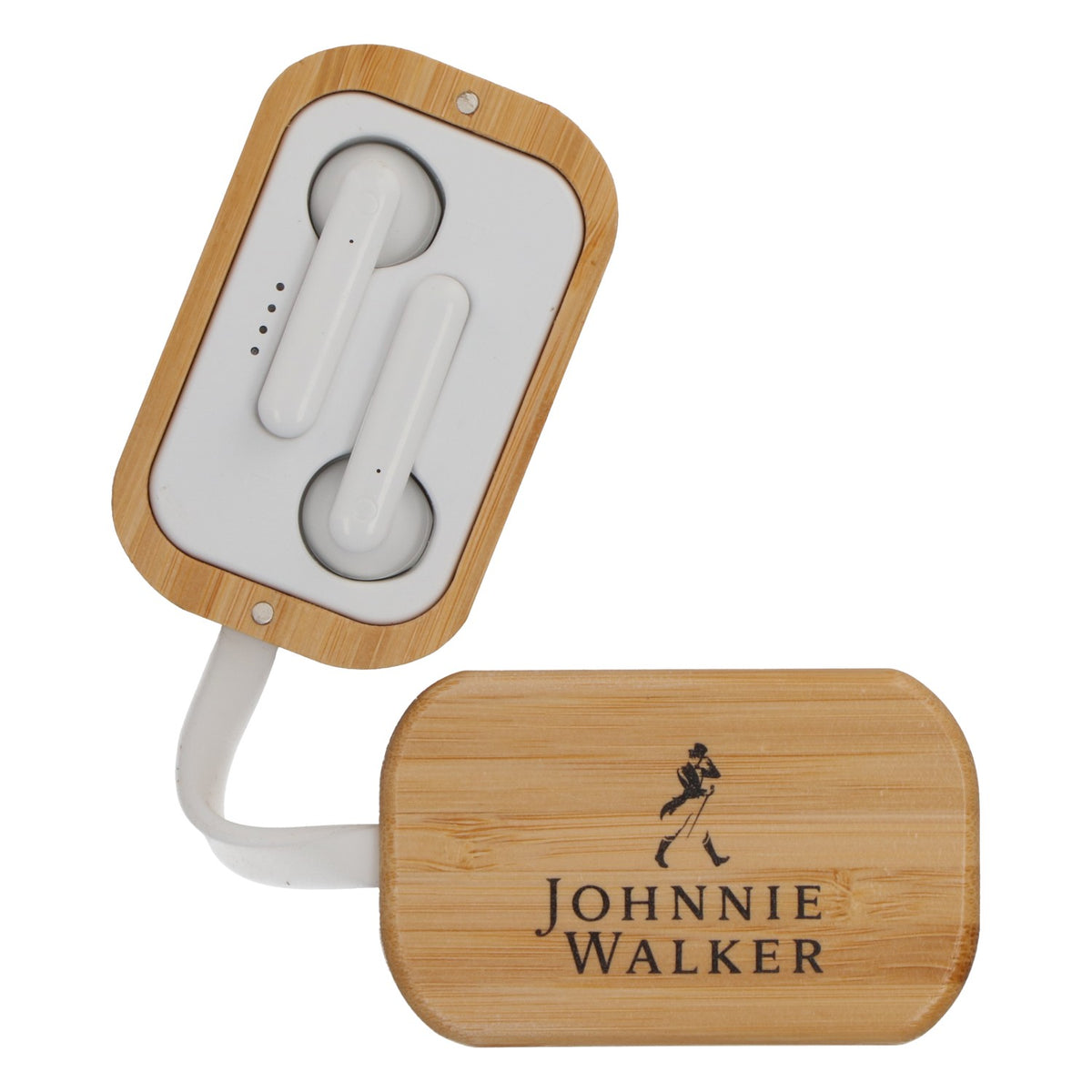 Johnnie Walker Whiskey Auricolari Bluetooth in confezione di legno Cavo di ricarica – Vista 4