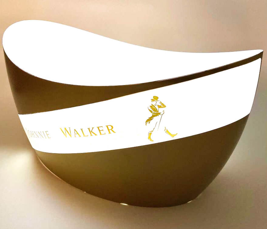 Johnnie Walker Whisky LED Raffredda bottiglie Contenitore per cubetti di ghiaccio Jeroboam Gold – Vista 3