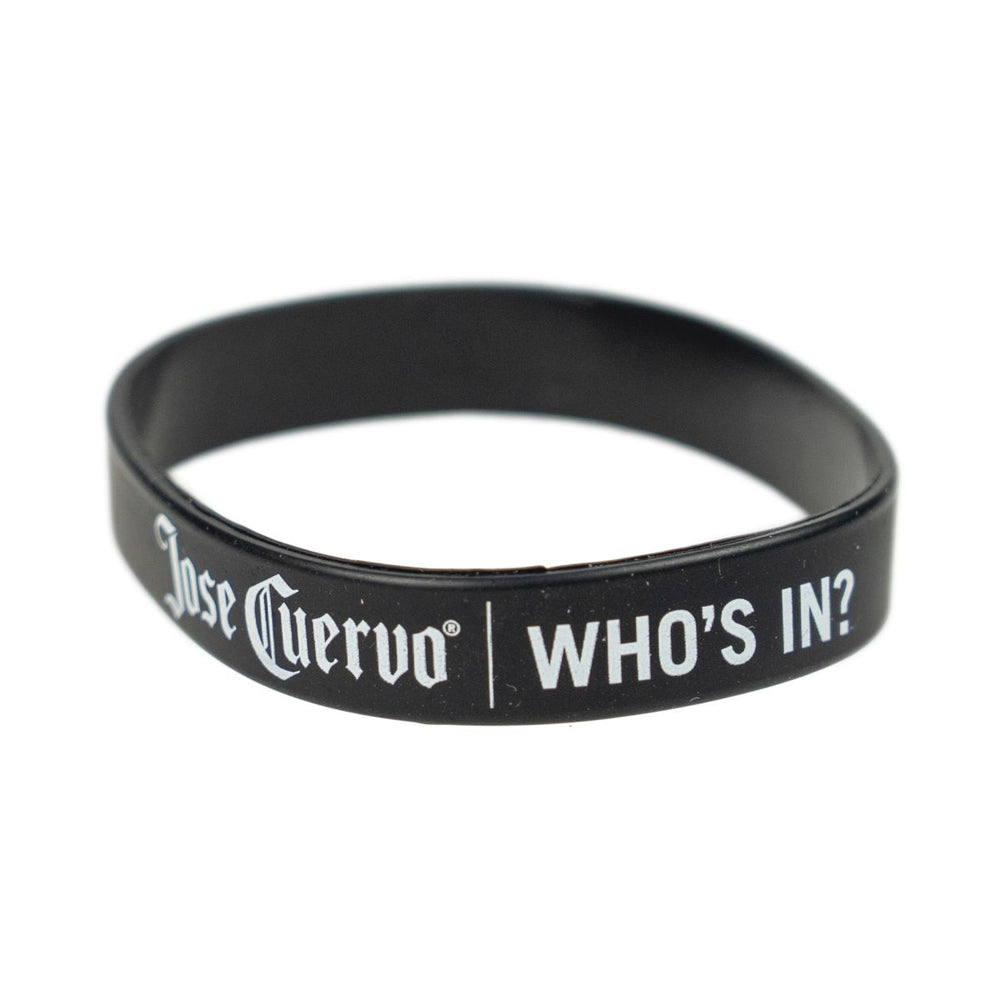Bracciale Jose Cuervo in gomma nera Who's In? Bracciale in silicone Accessorio da polso