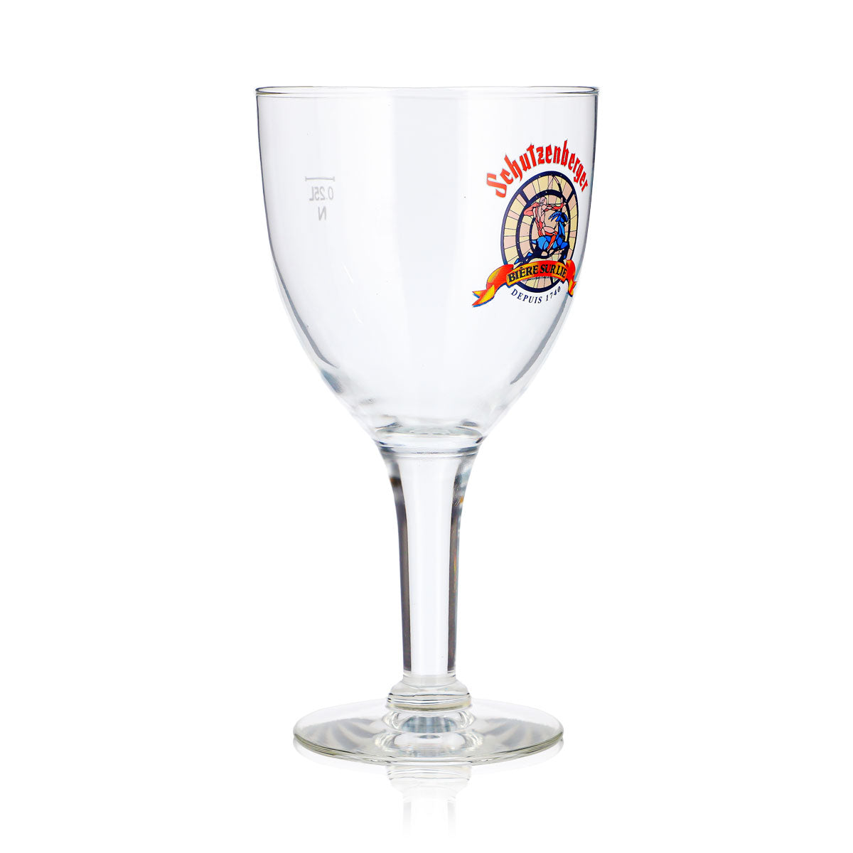 Bicchiere da birra Jubilator Schutzenberger da 0,25 l, a forma di coppa, con logo dell’arciere – Vista 3
