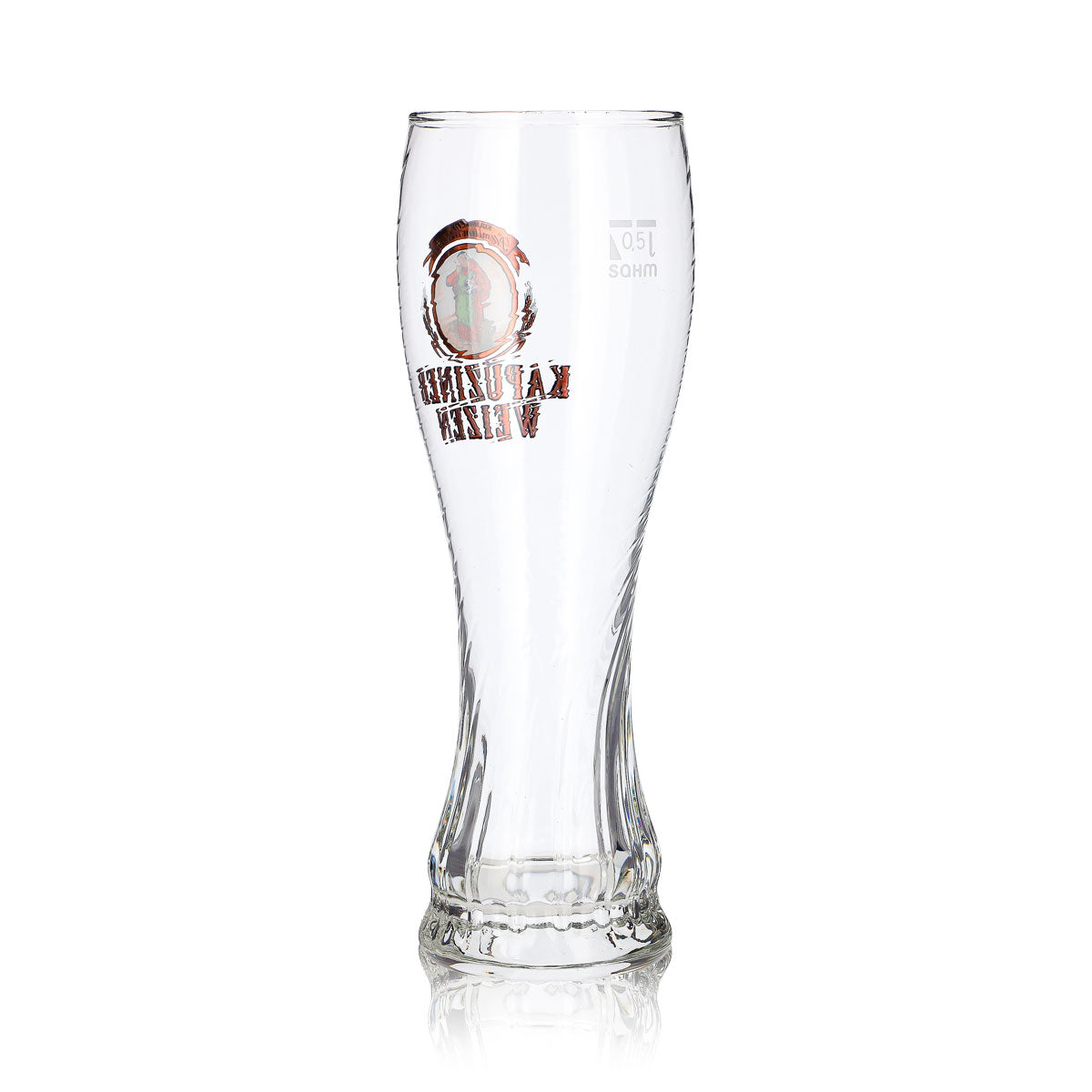 Bicchiere da birra Kapuziner da 0,5 l, a forma di coppa, con motivo a rilievo “Weizen Sahm” – Vista 4