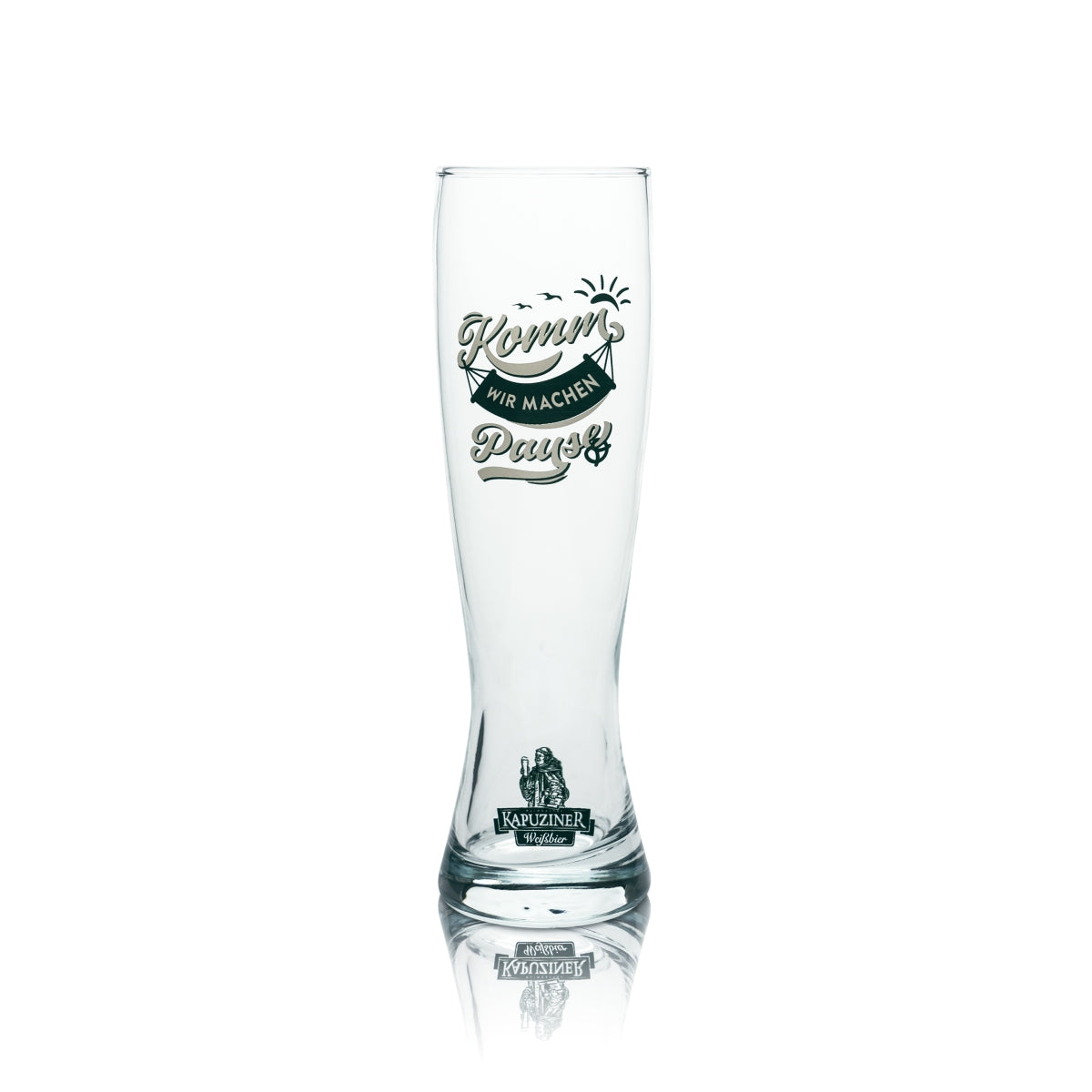6 bicchieri da birra Kapuziner 0,5 l Bicchieri da birra bianca "Komm wir machen Pause" (Facciamo una pausa) Bicchieri da birra bianca con lievito – Vista 2