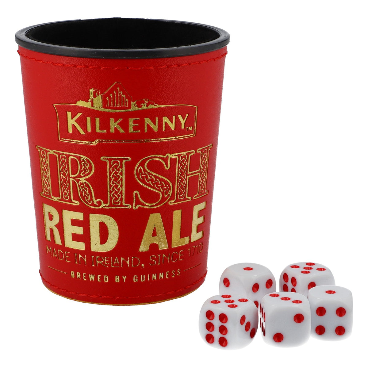 Gioco dei dadi Kilkenny Beer Gioco da tavolo Contenitore per dadi con 5 dadi – Vista 2